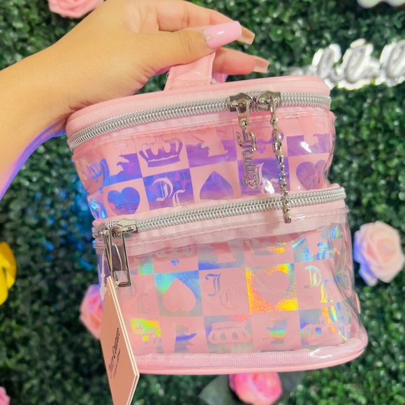 Juicy Couture Pink Bling 3 Piece Travel Bag Set - Picture 2 of 5